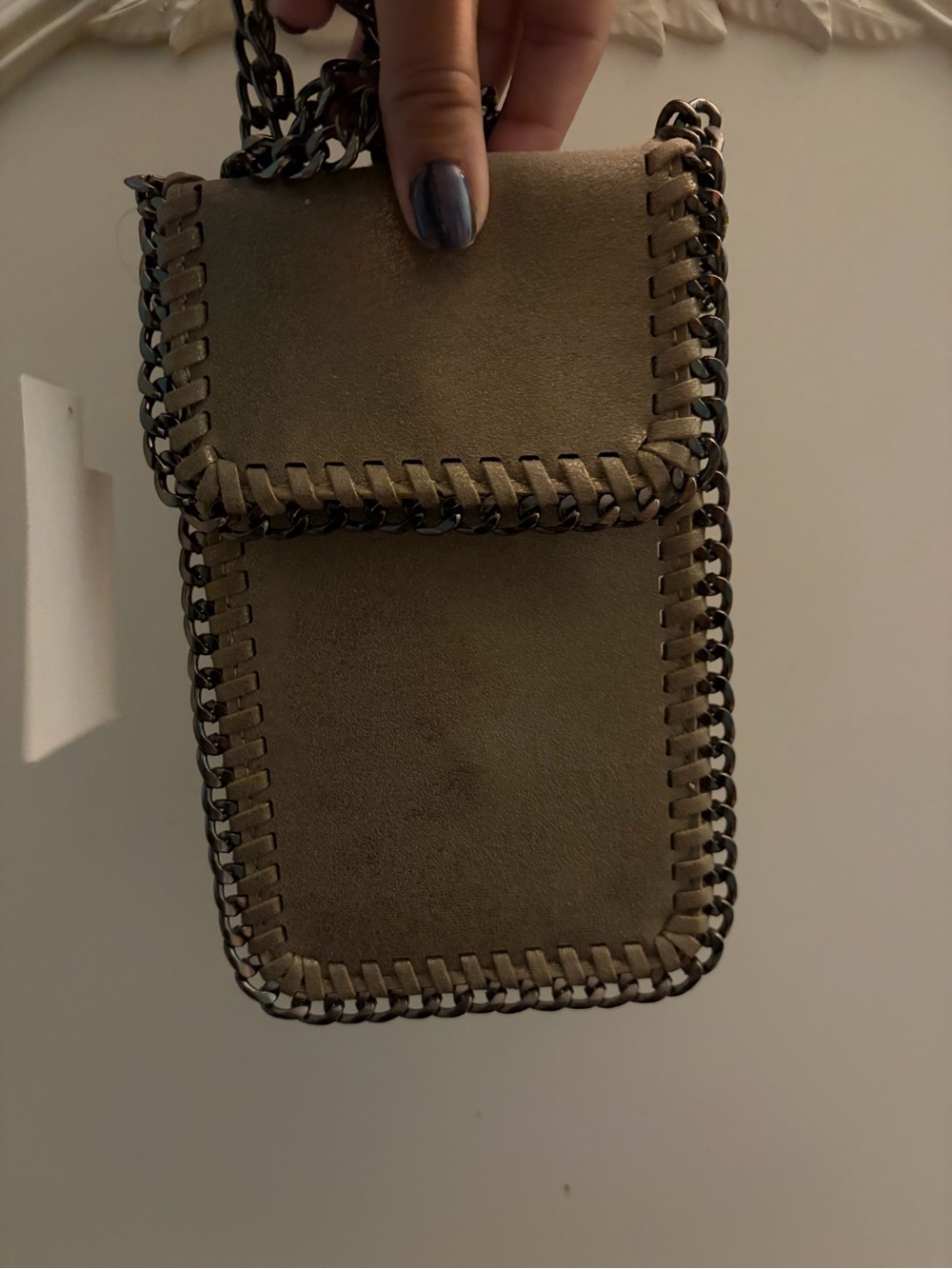 Women's Suede Crossbody Phone Pouch - Taupe